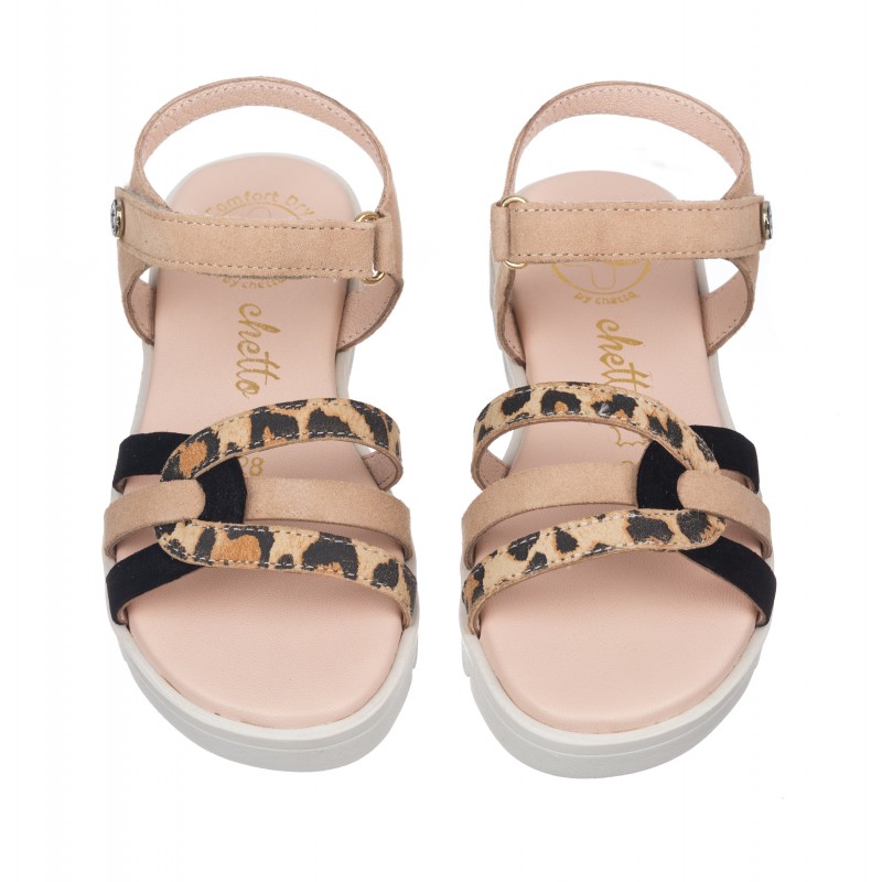 Chetto Sandalia toda en piel con suela hiper flexible En oferta