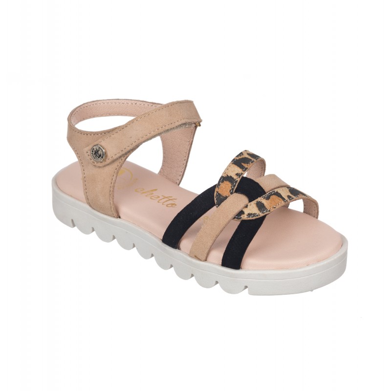 Chetto Sandalia toda en piel con suela hiper flexible En oferta