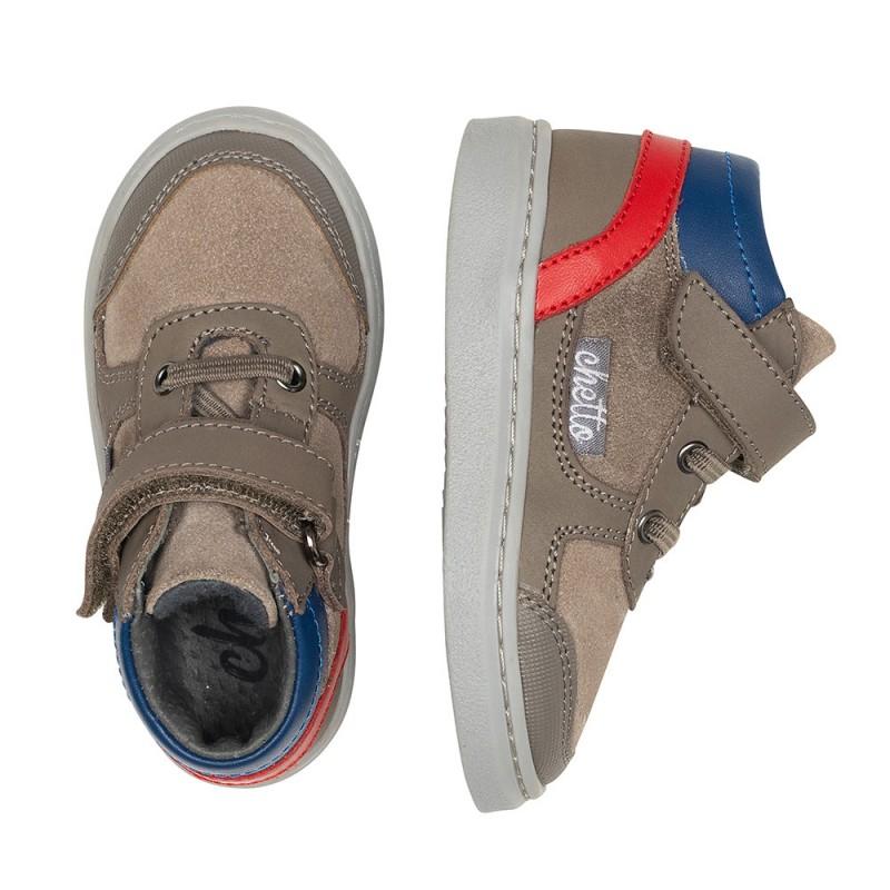 Chetto Botin niño con velcro y cordones en piel Precio ultrabajo