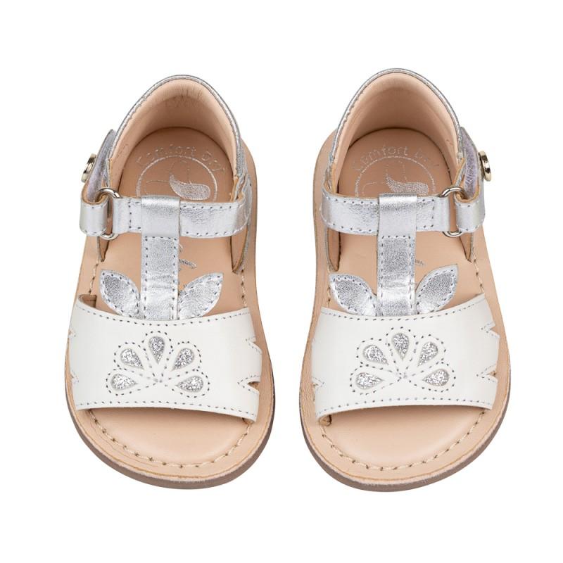 Chetto Sandalia Piel Cabra. Velcro/Flores En línea