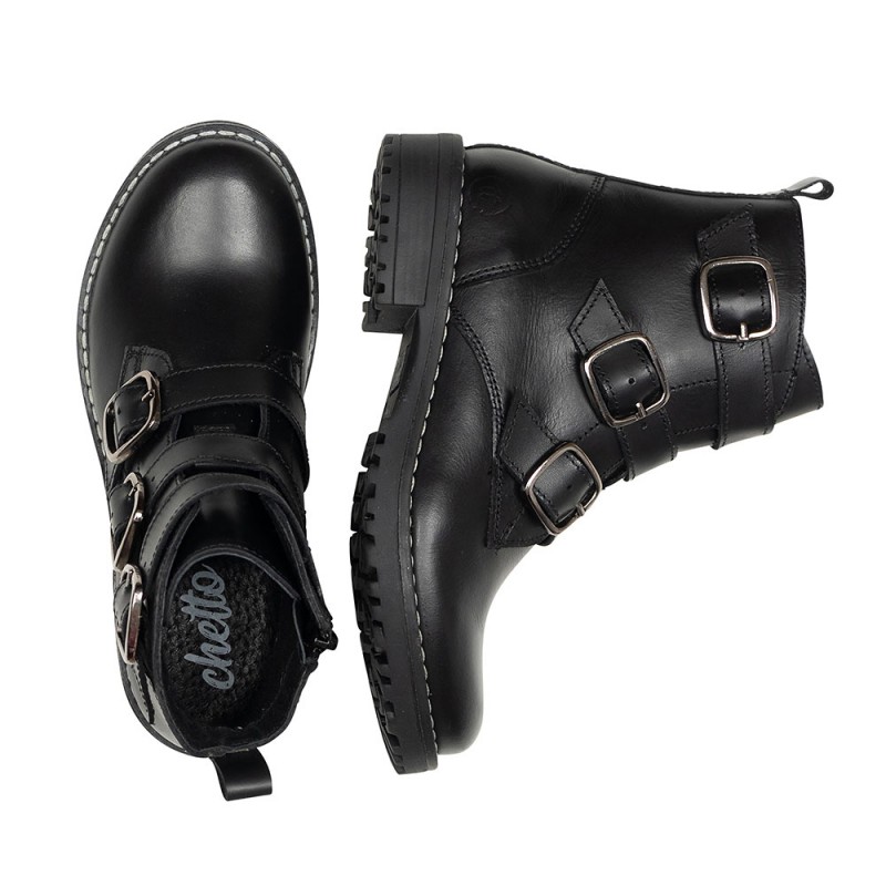 Chetto Botin tres hebillas - vi moda- 100% piel Outlet online