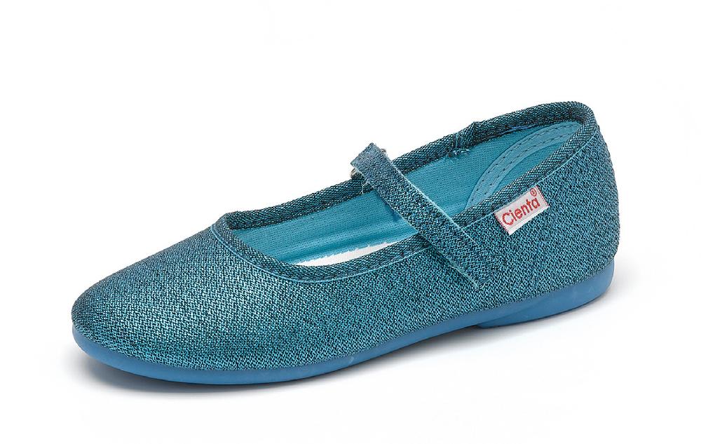 Cienta Bailarina Salon Velcro Metalizada Última moda