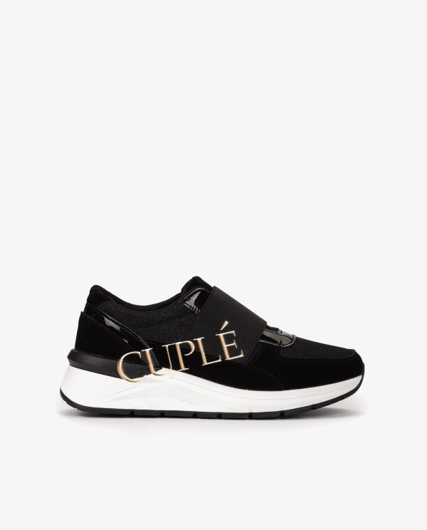 Cuplé DEPORTIVA NEGRA ELÁSTICA DE TEXTIL CON LOGO Oferta exclusiva