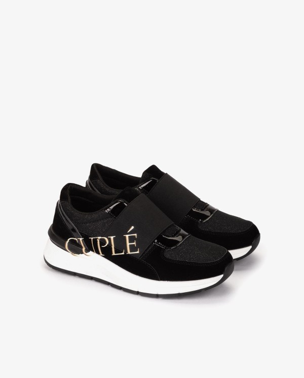 Cuplé DEPORTIVA NEGRA ELÁSTICA DE TEXTIL CON LOGO Oferta exclusiva
