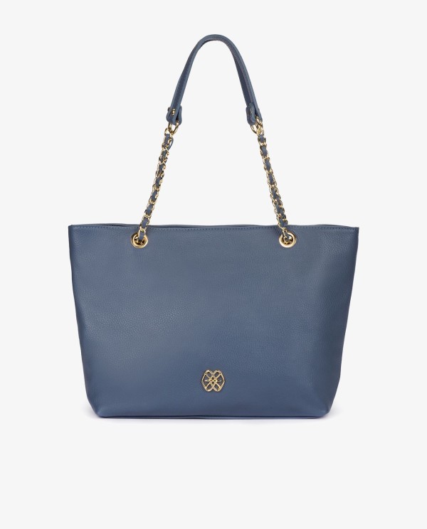 Cuplé SHOPPER CADENA PIEL AZUL