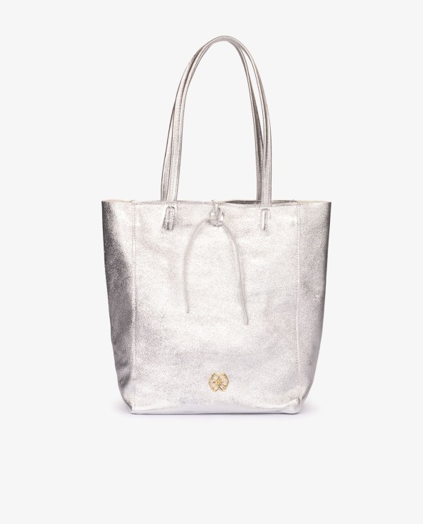 Cuplé SHOPPER VERTICAL PIEL PLATA