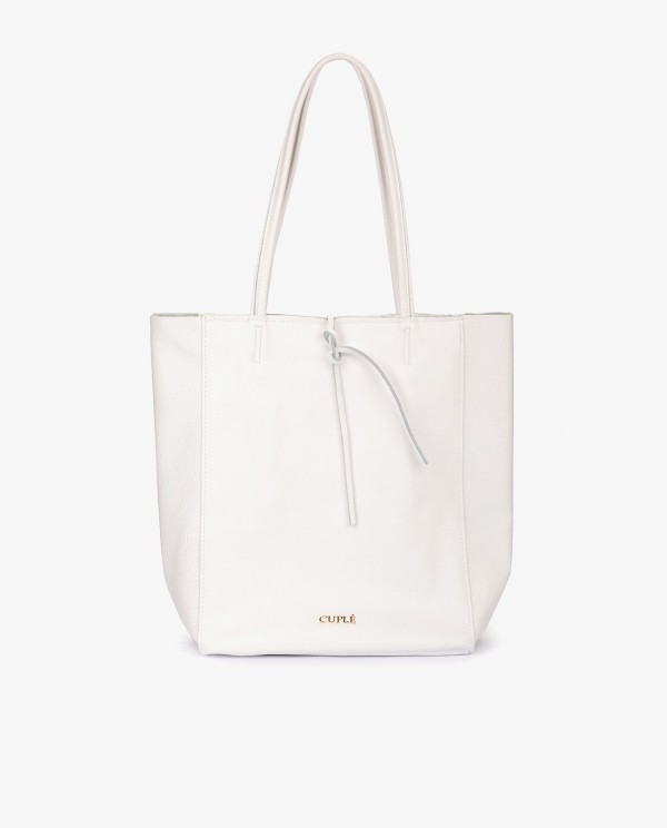 Cuplé SHOPPER VERTICAL PIEL BLANCO