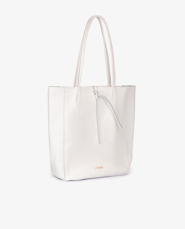 Cuplé SHOPPER VERTICAL PIEL BLANCO En oferta