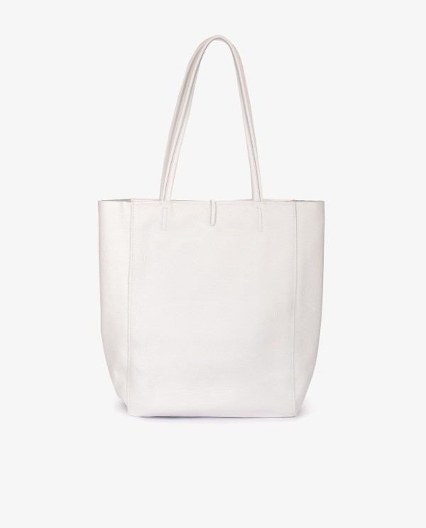 Cuplé SHOPPER VERTICAL PIEL BLANCO En oferta