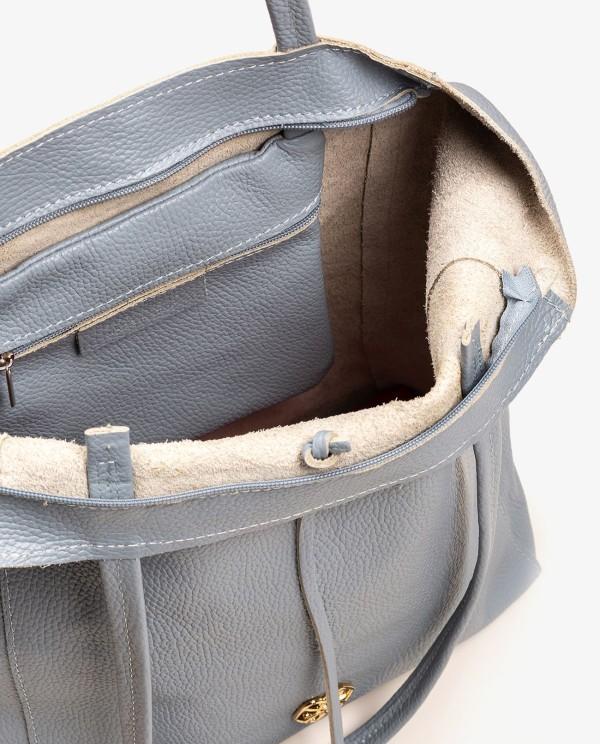 Cuplé SHOPPER VERTICAL PIEL AZUL Gran oferta
