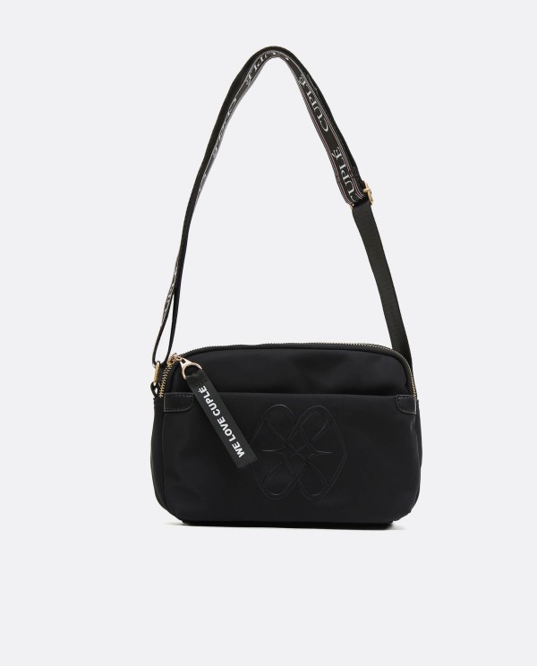 Cuplé BANDOLERA BÁSICA DE NYLON NEGRO CON LOGO Y ASA AJUSTABLE Descuento