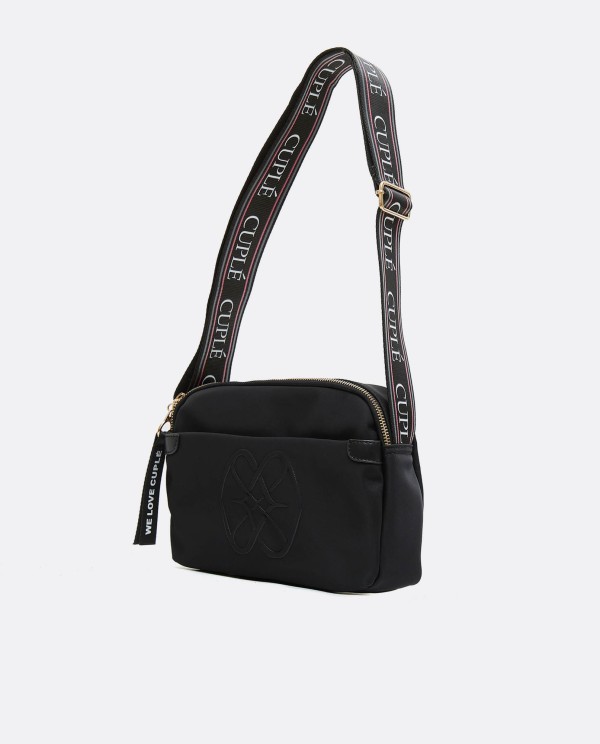 Cuplé BANDOLERA BÁSICA DE NYLON NEGRO CON LOGO Y ASA AJUSTABLE Descuento