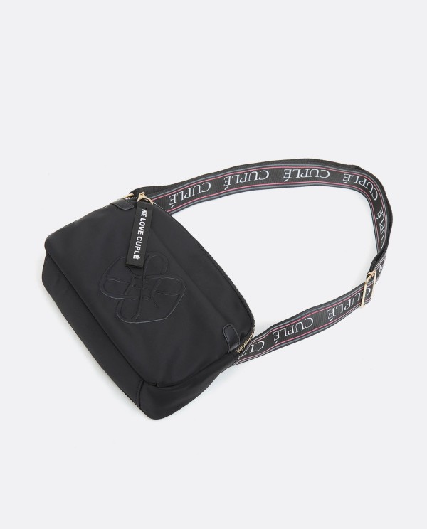 Cuplé BANDOLERA BÁSICA DE NYLON NEGRO CON LOGO Y ASA AJUSTABLE Descuento
