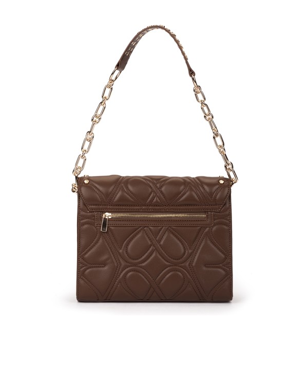 Cuplé BOLSO DE HOMBRO MARRÓN ACOLCHADO CON CADENA Y TACHUELAS DORADA Mejor oferta