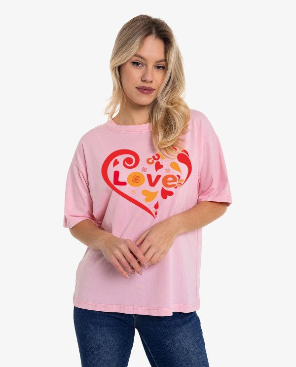 Cuplé CAMISETA ROSA OVERSIZE CUPLÉ LOVE