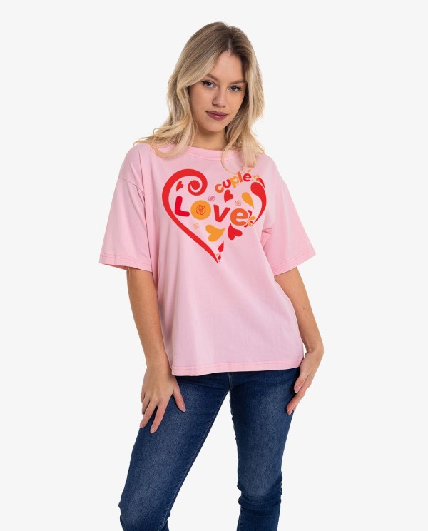 Cuplé CAMISETA ROSA OVERSIZE CUPLÉ LOVE Últimos 2 días