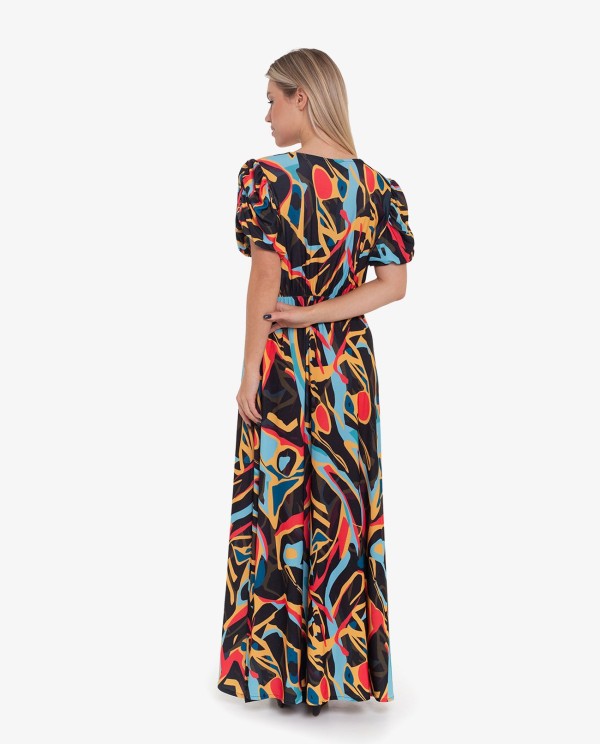 Cuplé VESTIDO LARGO ESTAMPADO ARTIST MANGAS ABULLONADAS Solo queda un día