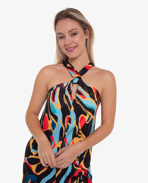 Cuplé MONO HALTER PUNTO ESTAMPADO ARTIST Superdescuento