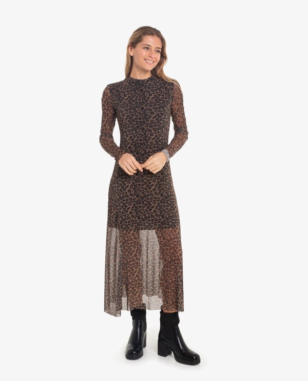 Cuplé VESTIDO MIDI TUL LEOPARDO MULTICOLOR