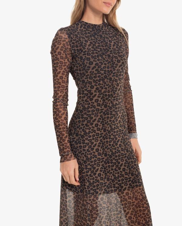 Cuplé VESTIDO MIDI TUL LEOPARDO MULTICOLOR Envío internacional gratuito