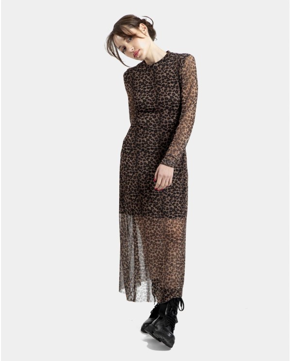 Cuplé VESTIDO MIDI TUL LEOPARDO MULTICOLOR Envío internacional gratuito