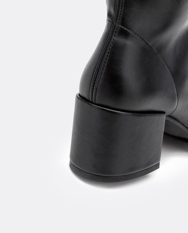 Cuplé BOTA MOSQUETERA NEGRA DE NAPA ELÁSTICO CON TACÓN MEDIO Rebajas online
