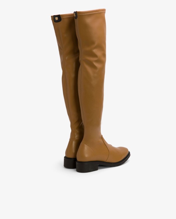 Cuplé BOTA ALTA DE TECNOPIEL COLOR CUERO CON TACÓN BAJO Rebajas top