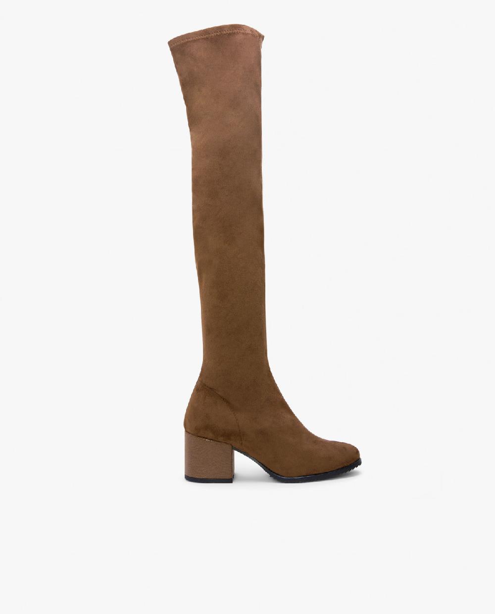 Cuplé BOTA MOSQUETERA CUERO DE ULTRASUEDE ELÁSTICO CON TACÓN MEDIO
