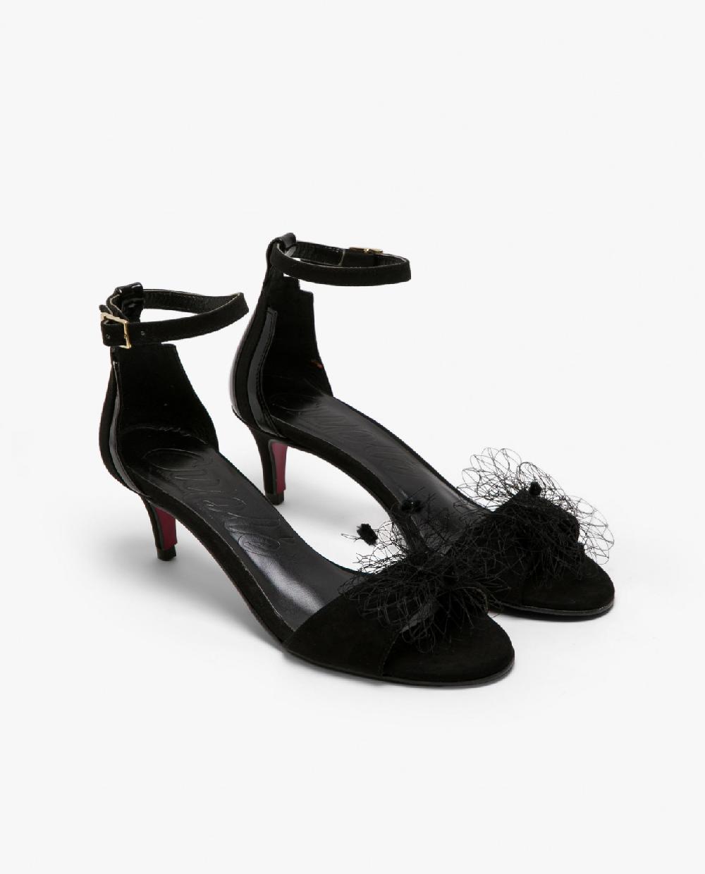 Cuplé SANDALIA PALA ULTRASUEDE NEGRO Rebajas de fin de temporada