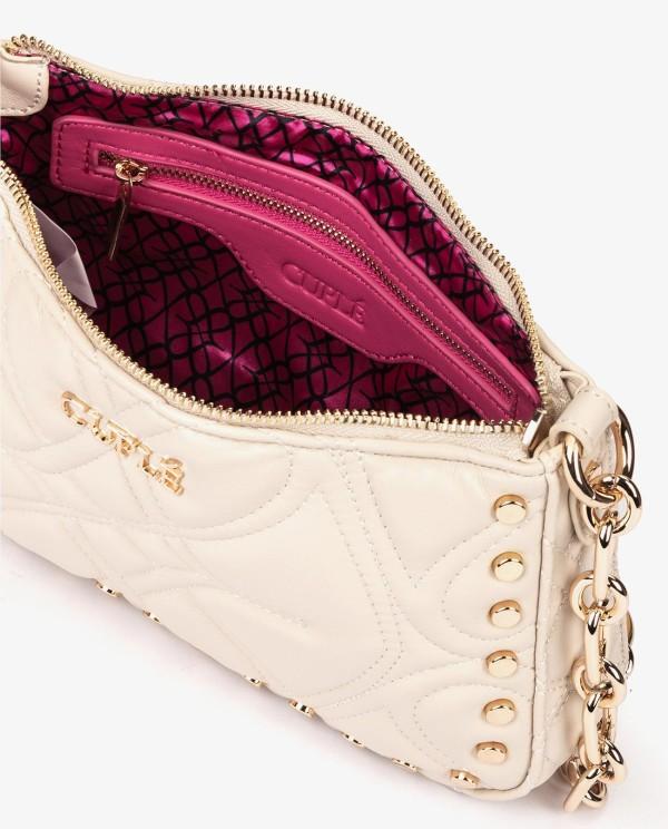 Cuplé BOLSO DE HOMBRO BEIGE ACOLCHADO CON CADENA Y TACHUELAS DORADAS Ofertas