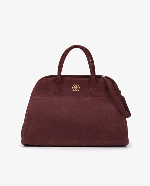 Cuplé MAXI BOLSO ESTILO BOWLING EN SERRAJE COLOR BURDEOS