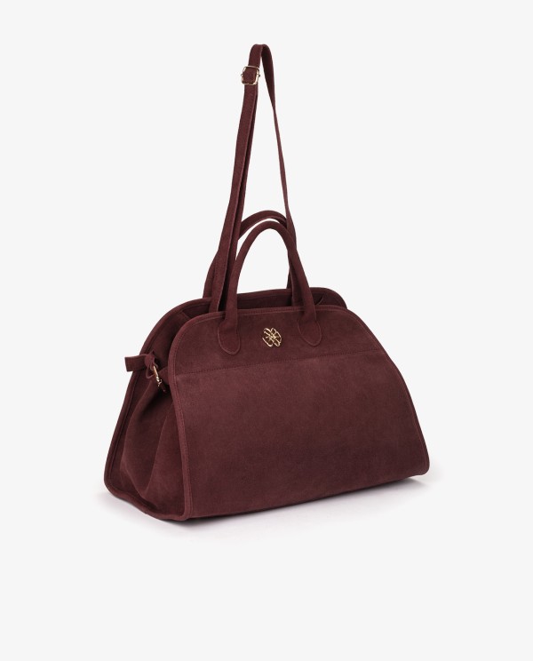 Cuplé MAXI BOLSO ESTILO BOWLING EN SERRAJE COLOR BURDEOS Rebajas de fábrica