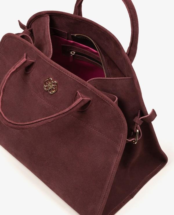 Cuplé MAXI BOLSO ESTILO BOWLING EN SERRAJE COLOR BURDEOS Rebajas de fábrica