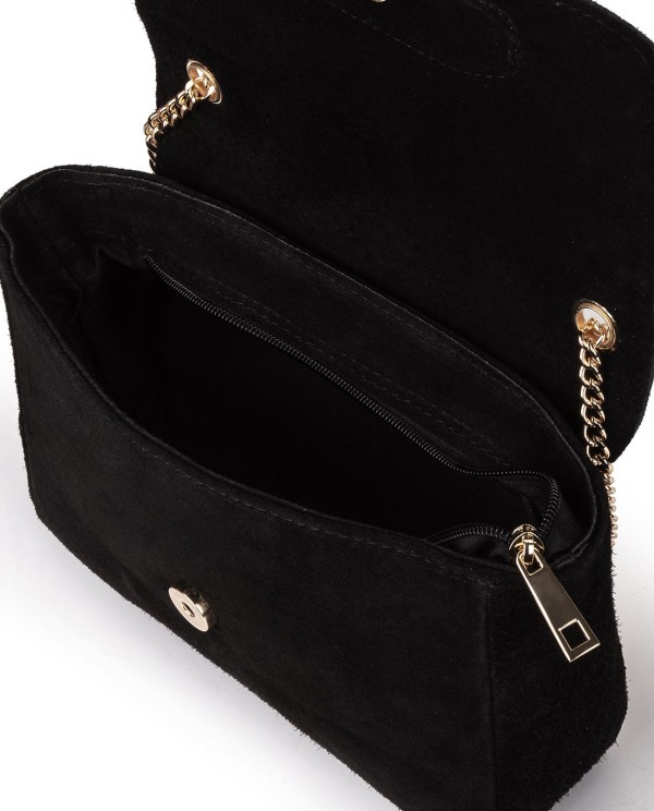 Cuplé BANDOLERA DE SERRAJE NEGRO CON CADENA DORADA Tienda