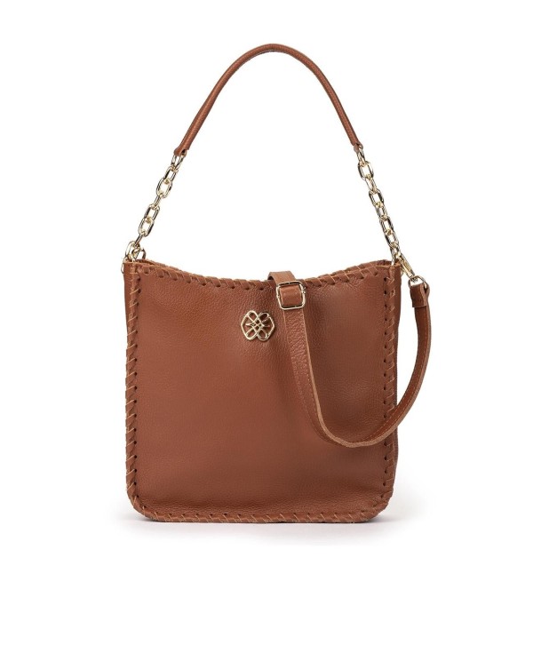 Cuplé BOLSO HOBO DE PIEL CUERO CON PESPUNTES Y CADENA DORADA Mejor oferta
