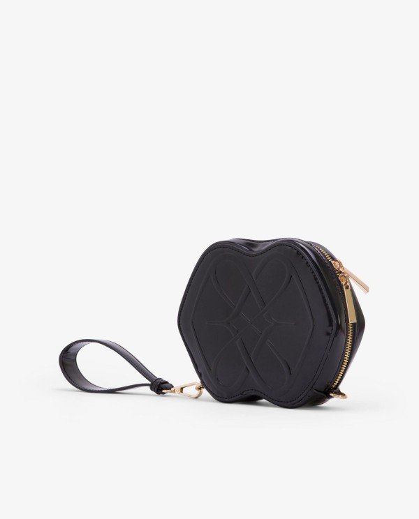 Cuplé BOLSO NEGRO DE TECNOPIEL CON FORMA DE LOGO Y ASA LATERAL Envío gratis