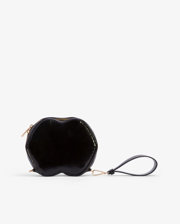 Cuplé BOLSO NEGRO DE TECNOPIEL CON FORMA DE LOGO Y ASA LATERAL Envío gratis