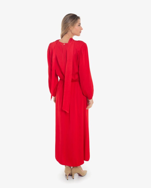 Cuplé VESTIDO CON DRAPEADO CENTRAL COLOR ROJO Grandes descuentos