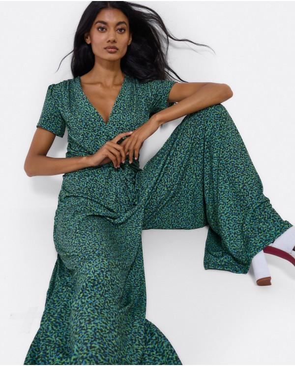 Cuplé MONO NUDO PUNTO LEOPARDO VERDE Ofertas especiales