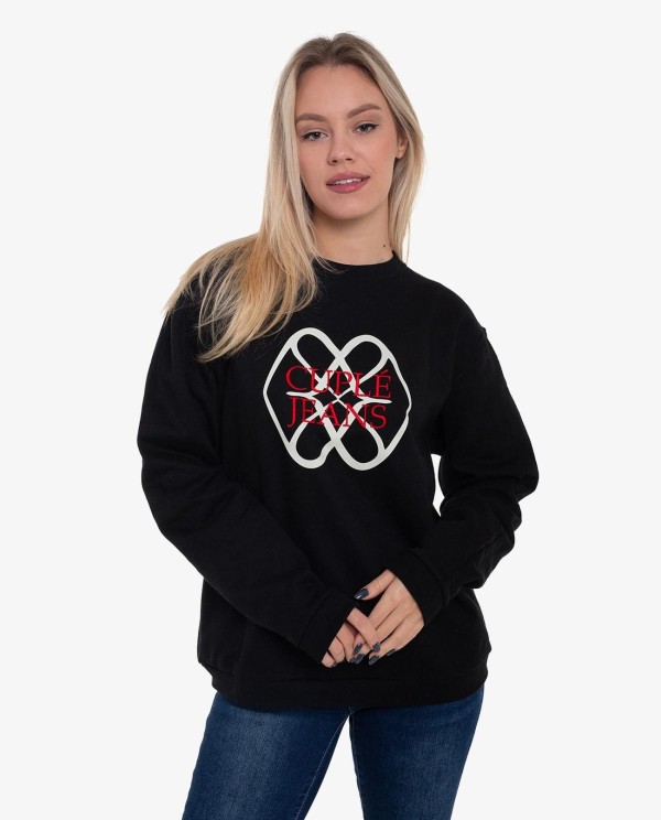 Cuplé SUDADERA NEGRA EN ALGODON CON LOGO CUPLE JEANS Outlet
