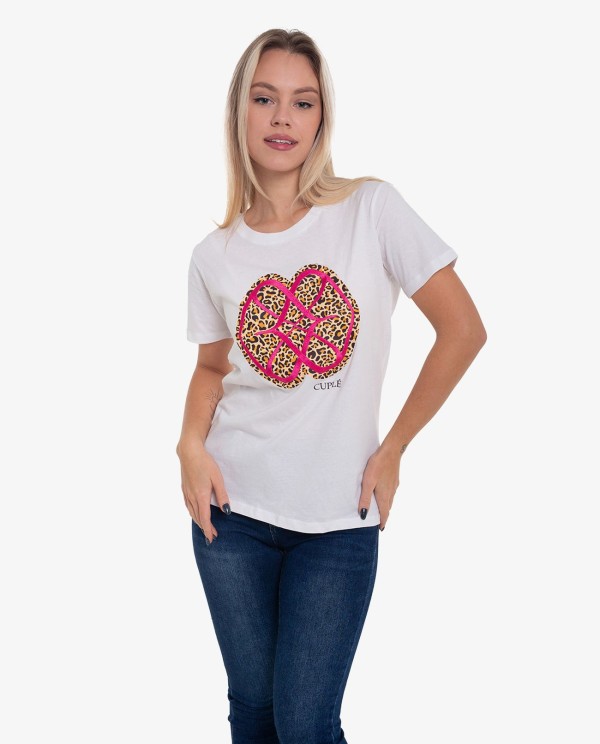 Cuplé CAMISETA BLANCA LOGO ANIMAL PRINT
