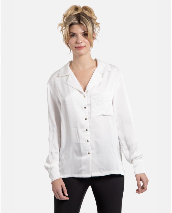 Cuplé CAMISA BLANCA SATINADA CON BOLSILLO Tienda