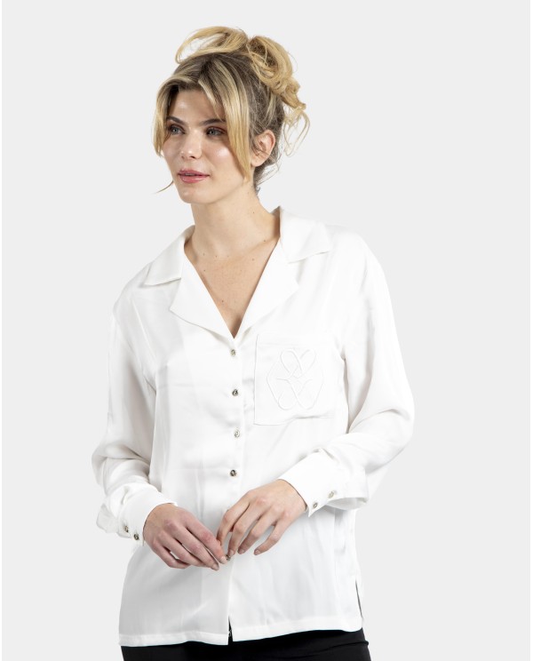 Cuplé CAMISA BLANCA SATINADA CON BOLSILLO Tienda
