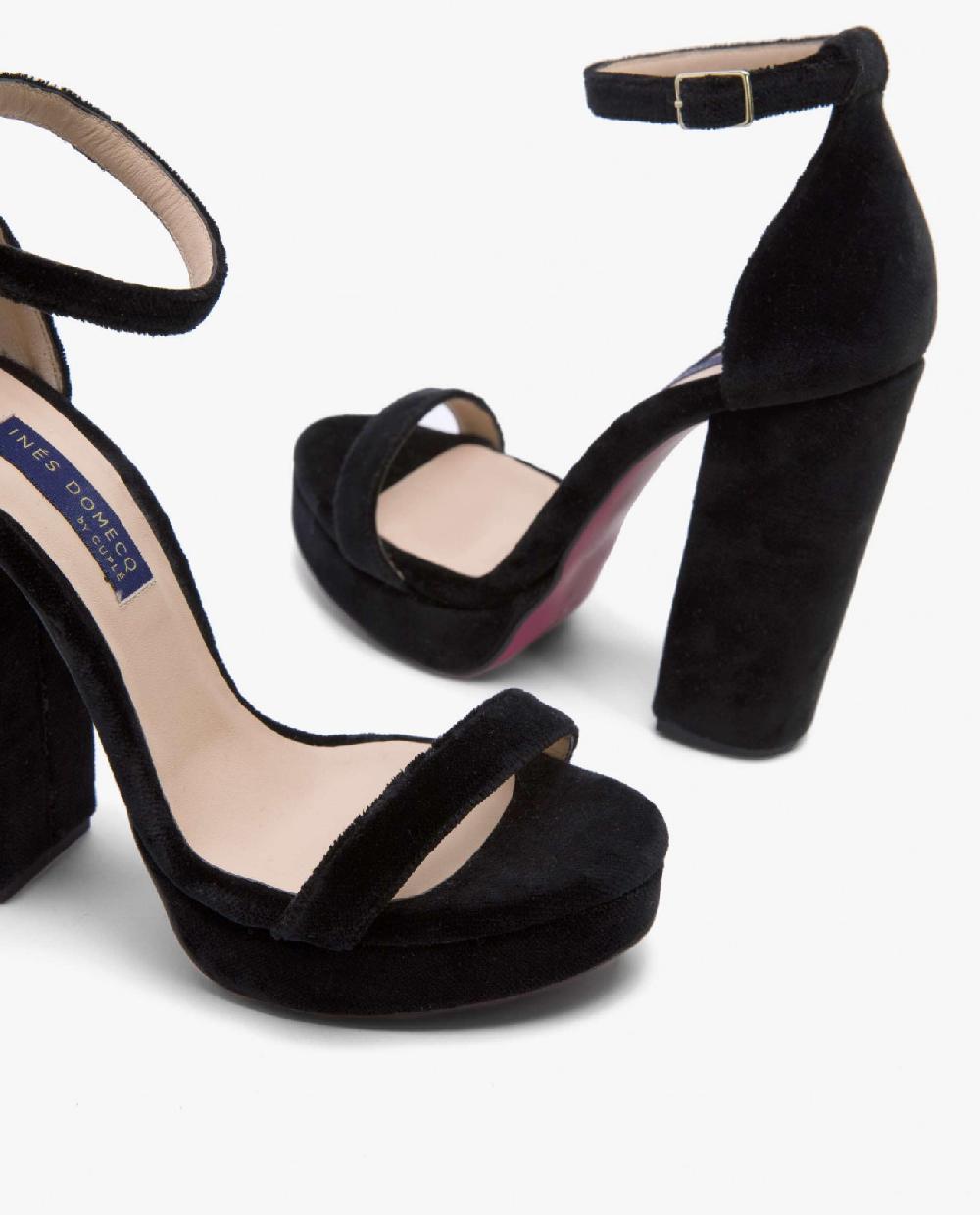 Cuplé SANDALIA MÁLAGA TERCIOPELO NEGRO Rebajas online