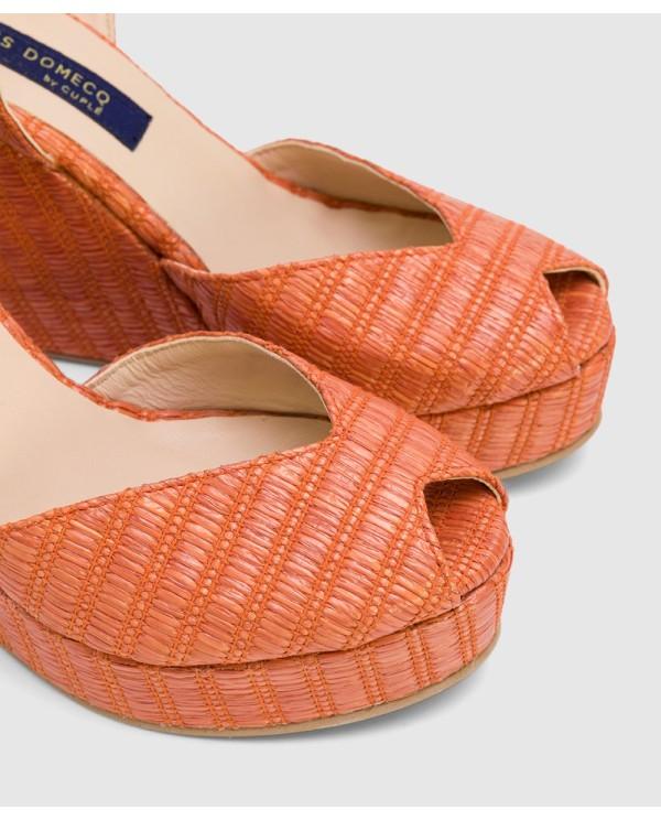 Cuplé CUÑA MOJACAR RAFIA NARANJA Envío internacional gratuito