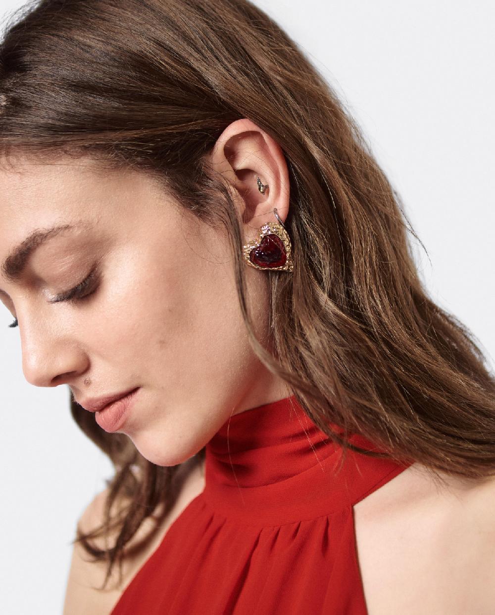 Cuplé VESTIDO ESCOTE HALTER GASA ROJO Liquidación