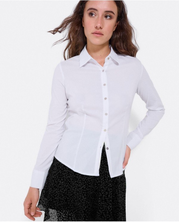 Cuplé CAMISA ENTALLADA POPELÍN BLANCO