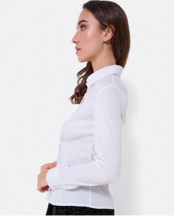 Cuplé CAMISA ENTALLADA POPELÍN BLANCO Grandes descuentos