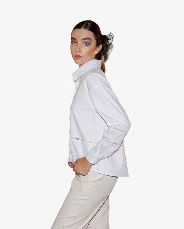 Cuplé CAMISA ESPIGA POPELÍN BLANCO Envío internacional gratuito