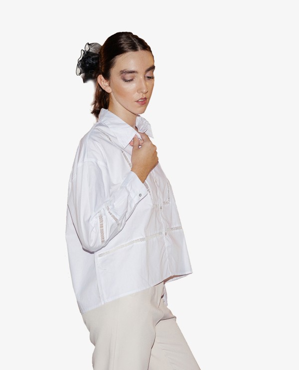 Cuplé CAMISA ESPIGA POPELÍN BLANCO Envío internacional gratuito